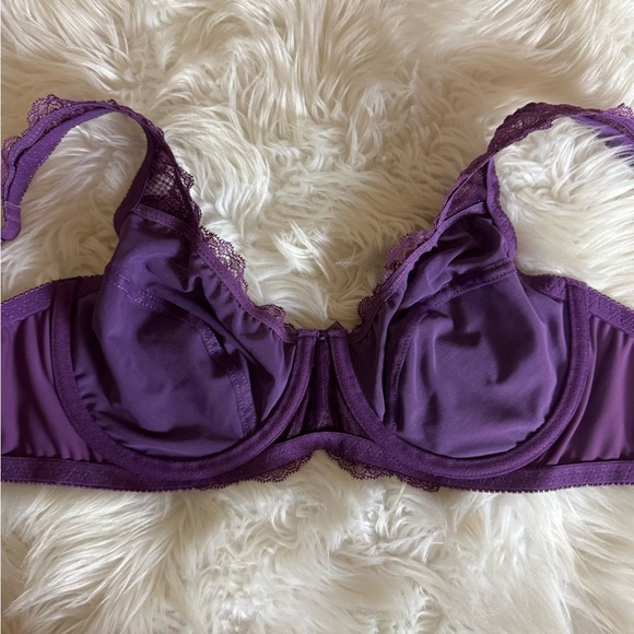 Curve Muse Minimizer unlined underwire bra with lace Size 36C Purple New - Picture 10 of 15